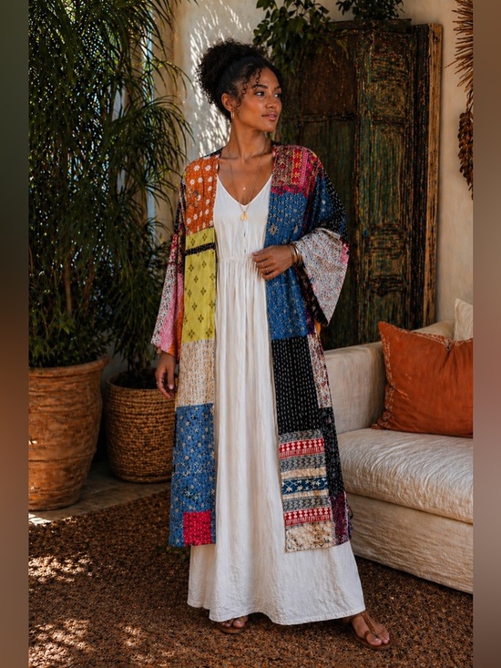 Raj Other - New Raj Kantha Kimono – Colorful Handmade – One Size (Fits Most)
